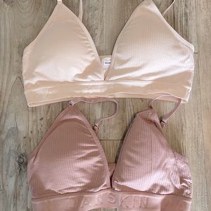 2-Pack Danskin Ribbed Seamless Bralette (L)